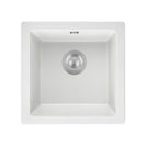 White Granite Quartz Stone Kitchen/Laundry Sink Single Bowl Top/Under Mount 422*422*203mm - NZHomeware