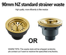 Yellow Gold Stainless Steel Kitchen Sink 440x440mm, Top/Undermount, Corrosion Resistant - NZHomeware