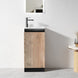 YOLO 400X250X850MM PLYWOOD FLOOR STANDING VANITY - BLACK AND LIGHT OAK WITH CERAMIC TOP - NZHomeware