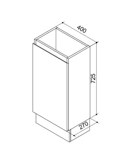 Yolo 400X250X850MM Plywood Floor Standing Vanity - Light Oak With Ceramic Top size guide 1