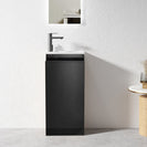YOLO 400X250X850MM PLYWOOD FLOOR STANDING VANITY - BLACK WITH CERAMIC TOP - NZHomeware