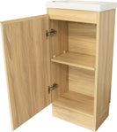YOLO 400X250X850MM PLYWOOD FLOOR STANDING VANITY - LIGHT OAK WITH CERAMIC TOP - NZHomeware