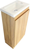 YOLO 400X250X850MM PLYWOOD FLOOR STANDING VANITY - LIGHT OAK WITH CERAMIC TOP - NZHomeware
