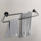 Zevi 600mm Self Adhesive Black Double Towel Rail Stainless Steel 304 Wall Mounted Drill Free - NZHomeware