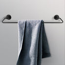 Zevi 600mm Self Adhesive Black Single Towel Rail Stainless Steel 304 Wall Mounted Drill Free - NZHomeware