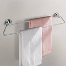 Zevi 600mm Self Adhesive Chrome Double Towel Rail Stainless Steel 304 Wall Mounted Drill Free - NZHomeware