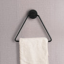 Zevi Self Adhesive Round Black Hand Towel Holder 304 Stainless Steel Drill Free - NZHomeware