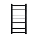 800Hx400Wx120D mm Square Matte Black Electric Heated Towel Rail 7 Bars - NZHomeware