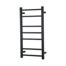 800Hx400Wx120D mm Square Matte Black Electric Heated Towel Rail 7 Bars - NZHomeware