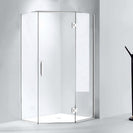 900*900*2000mm Chrome Frameless Diamond Shower Door & Return Panel - NZHomeware