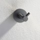 Double Robe Hook Euro Pin Lever Round Black Stainless Steel Wall Mounted