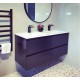 NELSON 1200X460X580MM PLYWOOD WALL HUNG VANITY - BLACK WITH DOUBLE CERAMIC TOP