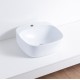 415*415*155mm Above Counter Square White Ceramic Basin Counter Top Wash Basin