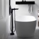 Black Freestanding Bathtub Mixer with Handheld Shower Spout Floor Mounted