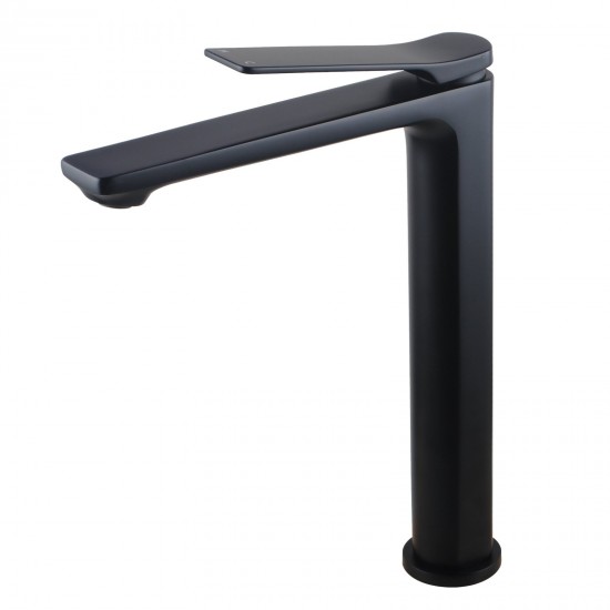 Rumia Bathroom Electroplated Black Tall Basin Mixer Tap Solid Brass Vanity Tap