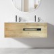 ANGEL 1200mm Light Oak Plywood Wall Hung Vanity With Double Ceramic Basin