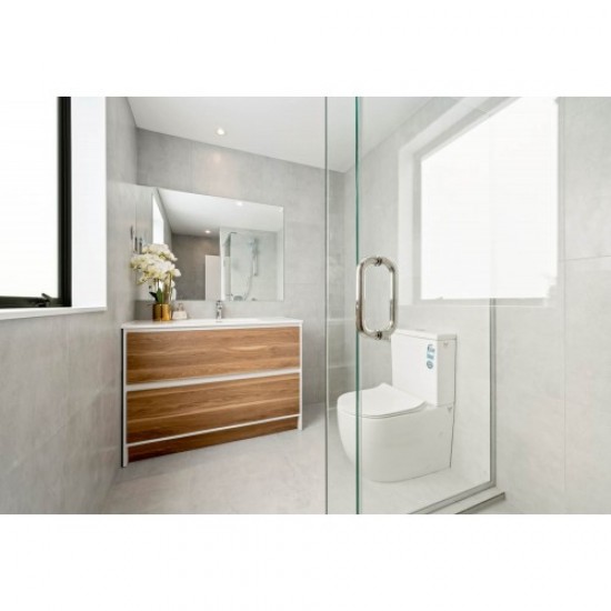 GL 900mm Plywood Floor Standing Vanity With Ceramic Basin White&Light Oak
