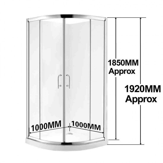 上架Gl-1000*1000mm*1850mm 2-Panel Sliding Door Round Shower Box