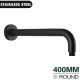 400mm Shower Arm Round Black Stainless Steel 304 Wall Mounted